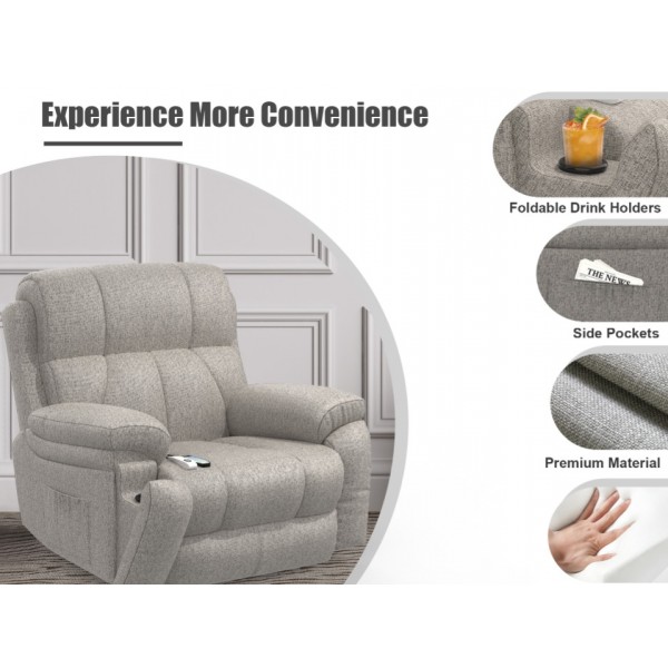BareTay Lift Chair Recliners for Elderly, Recliner Chair with Massage&Heat, Extended Footrest, Oversized Recliners Armchair Lounge Sofa with Type C+USB Ports